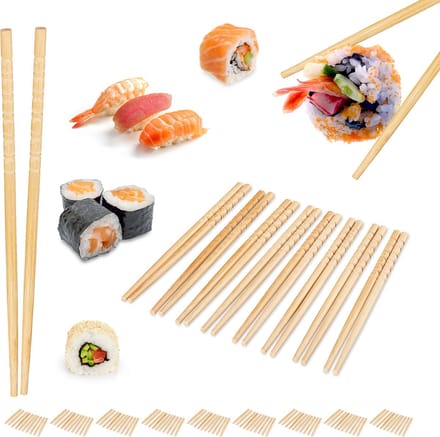 100 paar bamboe eetstokjes - chopsticks - herbruikbaar - 24 cm lang
