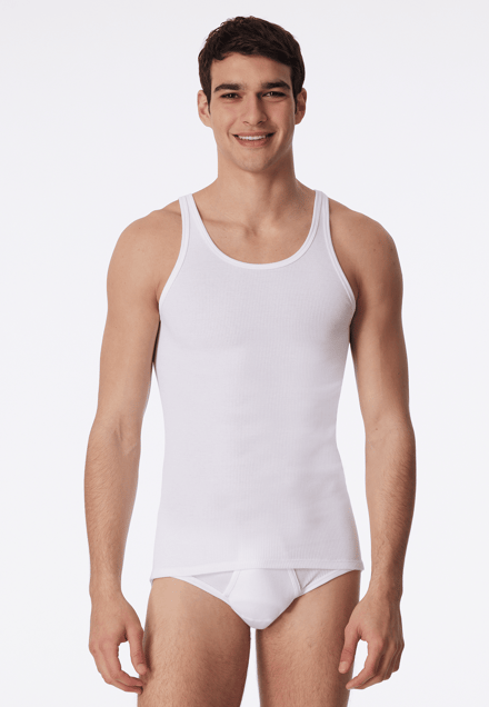 SCHIESSER Original Classics singlet (1-pack) - Doppelribb - wit