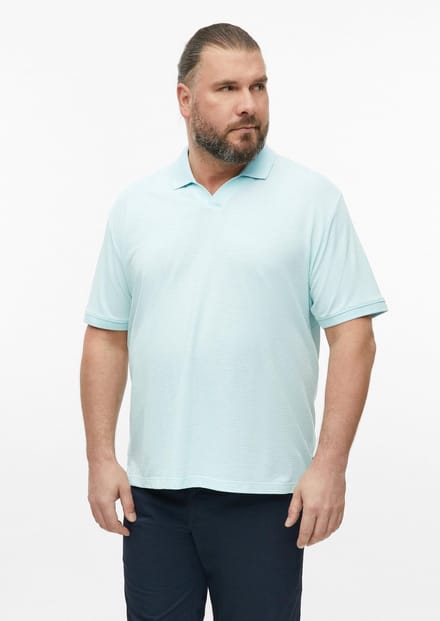 Polo met gestructureerd jacquard en ribgebreide randen s.Oliver