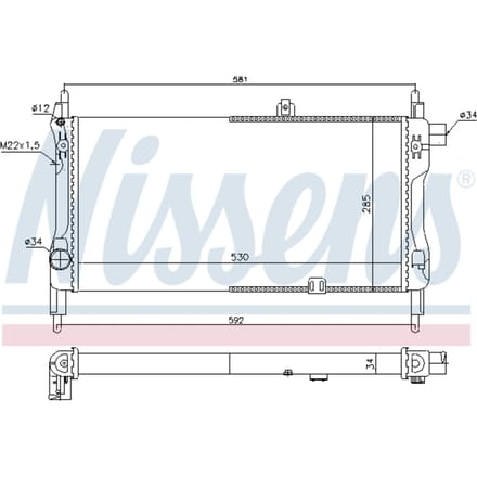 Radiator, motorkoeling NISSENS 632381