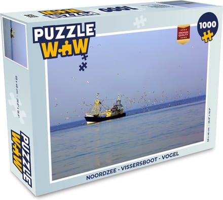 Puzzel Noordzee - Vissersboot - Vogel - Legpuzzel - Puzzel 1000 stukjes volwassenen