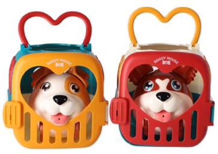 Hondje in koffer met geluid