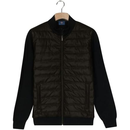 Baileys Vest Uni Fine Texture Cotton Fullzip Horizontal Quilted Navy / male