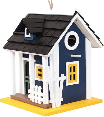 Decoratief Houten Vogelhuisje - 25 x 18,5 x 18,5 cm - Hangend - Blauw