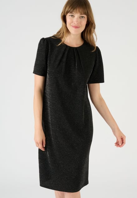 Damart - Jurk van glinsterende mesh - Dames - Zwart - 46