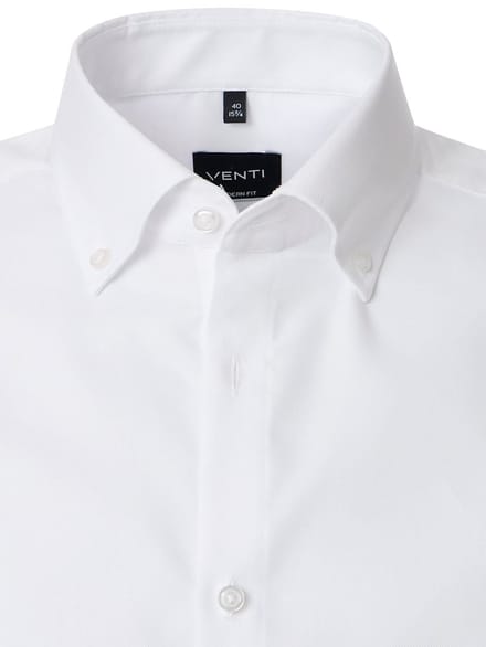 Wit Venti Overhemd Button Down Boord Met Motief Modern Fit - M