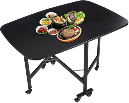 Inklapbare Eettafel - Keukentafel - Kleine Ruimtes - Verrijdbaar met remmen - 120 x 80 cm - Zwart