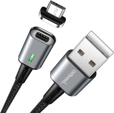 DrPhone iCON Micro USB Magnetische Kabel - 1M - 3A Fast Charge Oplaadkabel & Datakabel - Micro USB Magneetkabel - Zwart