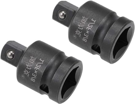2 Stuks 1/2" naar 3/8" Impact Socket Reducer voor Lucht Impact Sleutels, Dopsleutels en Boormachines van CR-MO Staal