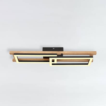 Globo LED plafondlamp Illa in houtdesign, lengte 69cm