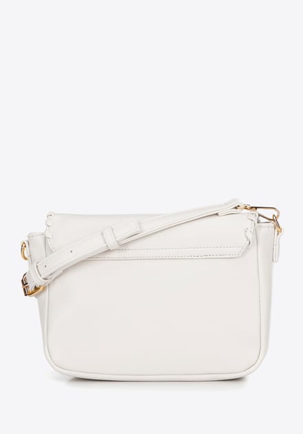Wittchen Dames Crossbody Tas met Afgewerkte Flap, Crème, Eco-leer