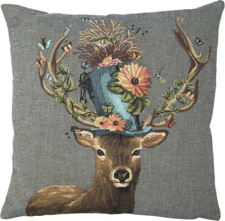 gobelin kussen funky deer hoed 45x45cm