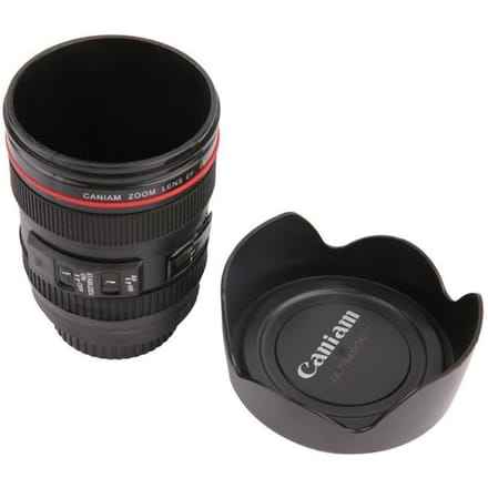 Tasse lentille de caméra de forme à double paroi