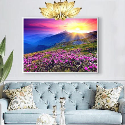 Diamant schilderij volledige ronde diamant borduurwerk wilde bloem 5D DIY kruissteek 20X30CM blue