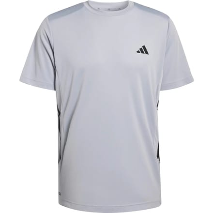Adidas Performance Tech Essentials 3 Stripes Workout-T-Shirt - Heren - Grijs