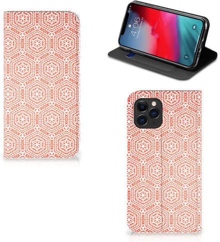 Book Case voor Apple iPhone 11 Pro Hoesje met Magneet Pattern Orange
