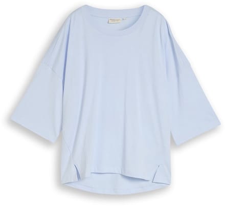 Tom Tailor Denim - Boxy fit T-shirt van katoen - Maat L - mountain sky blue