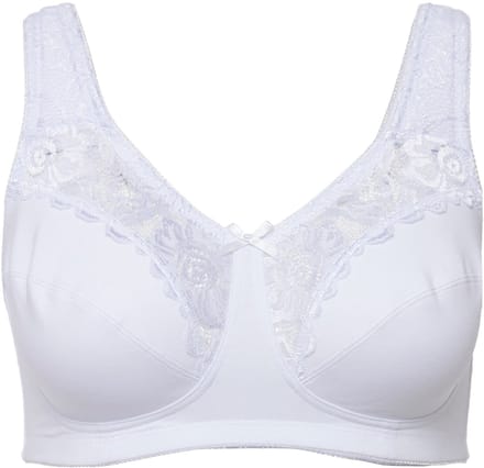 Ulla Popken - Dames - Kelly steun beha kant zonder beugel - Sneeuwwit - Maat 110F