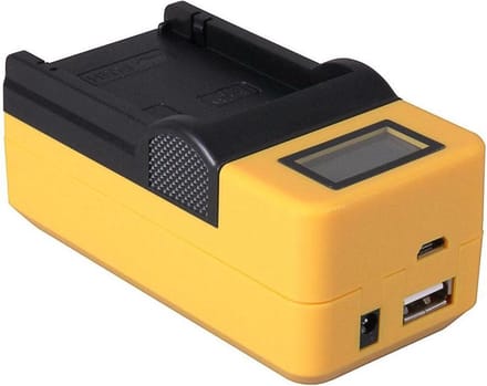 LP-E6 - LP-E6N Cynchron lader voor Canon met LCD scherm