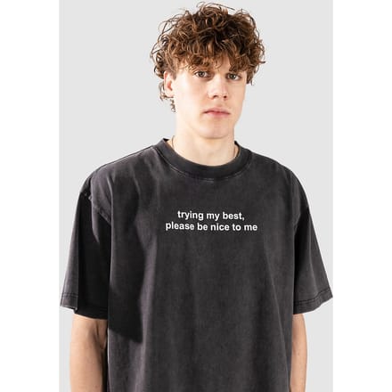 A.LAB Trying My Best Cropped T-Shirt zwart
