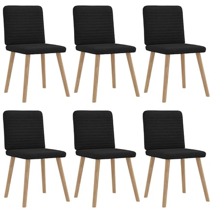 vidaXL - Eetkamerstoelen - 6 - st - stof - zwart
