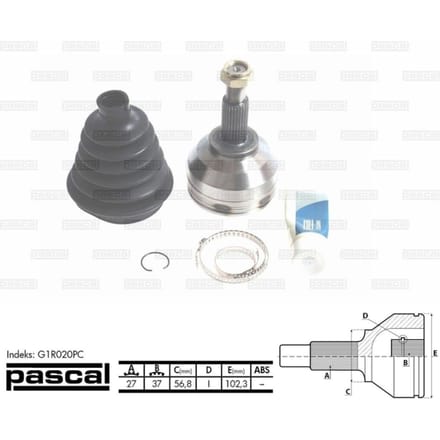 Homokineet reparatie set, aandrijfas PASCAL G1R020PC