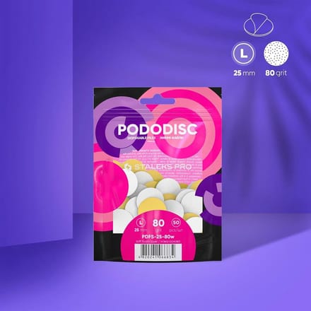50x Wegwerpschijven Pedicure Voetvijl 25mm Korrel 80 voor Nagelfrees - Zachte Basis