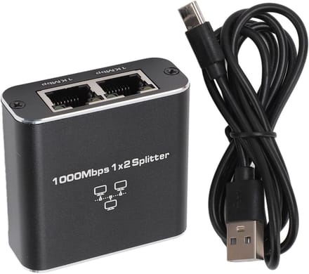 Ethernet Splitter - Netwerk Adapter - Poorten Uitbreiden - Dual Poort Flexibiliteit - 1000Mbps Snelheid