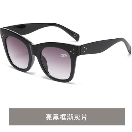 Lunettes de lecture progressives +1 0 à +4 0 Monture Large Lunettes de soleil pour presbytie Lunettes de mode multifonctionnelles 2 black