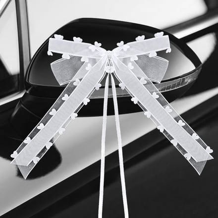 Dailygoods- Autobogen 10 Stuks - Witte Organza - Decoratie voor