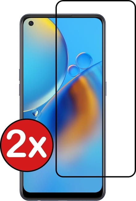 Screenprotector - 2 Stuks - Geschikt voor OPPO A74 4G - Full Cover - Beschermglas - Gehard Glas - Tempered Glass - Screen Protector
