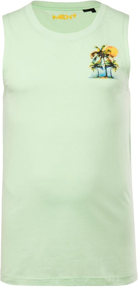 Men Plus - Heren - Tanktop print ronde hals - Munt - Maat 4XL