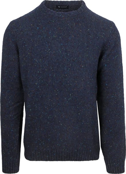 Suitable Trui Tweed Wol Blend Donkerblauw (navy) - Maat XXL - Heren - Pullover - Sweater