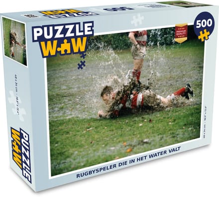 Puzzel Rugbyspeler die in het water valt - Legpuzzel - Puzzel 500 stukjes