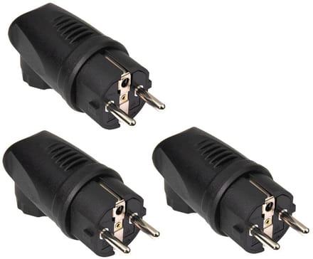 Hoekstekker 230V Stroomstekker voor Buiten IP44 - 3 Stuks