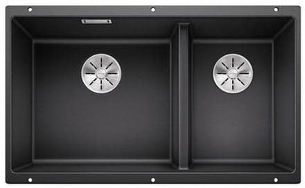 inbouwspoelbak 75,5cm antraciet - blanco - 523151