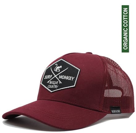 Surf Monkey - Trucker Cap - 5 Panel - One Size - Snapback - granaat