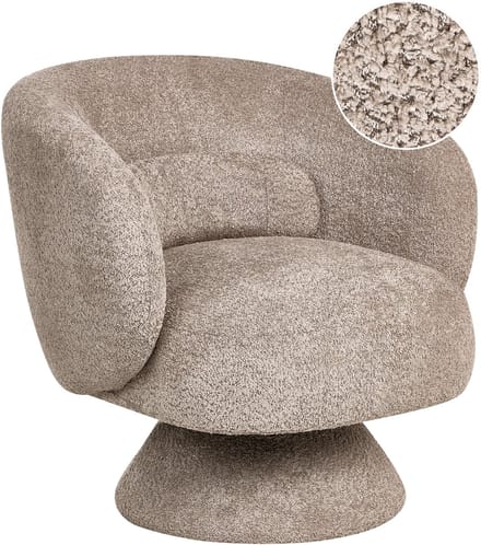 LIEKSA - Fauteuil - Beige - Bouclé