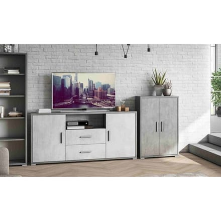 Dressoir met 2 deuren van het merk Sarmog: Met 2 laden / Walnoot met zwart