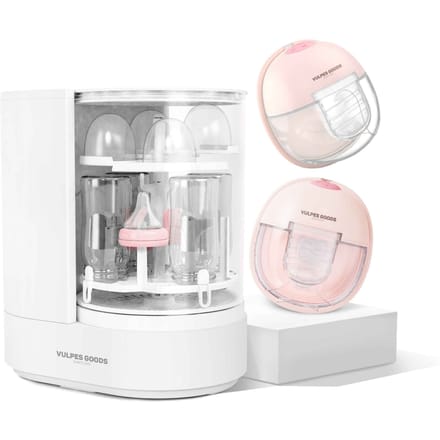 Pump and Clean Bundle: Dubbele Borstkolf ELITE en Flessenwasser - Productbundel