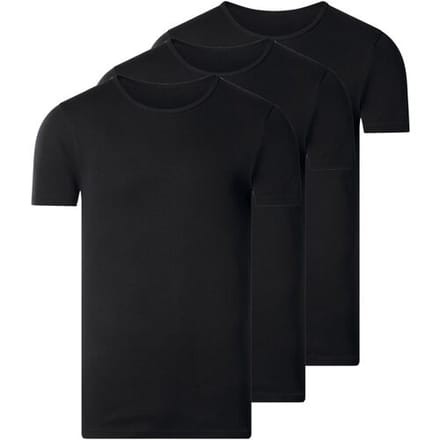 ESMARA MEN Set van 3 heren T-shirts (ronde hals, Zwart, M)
