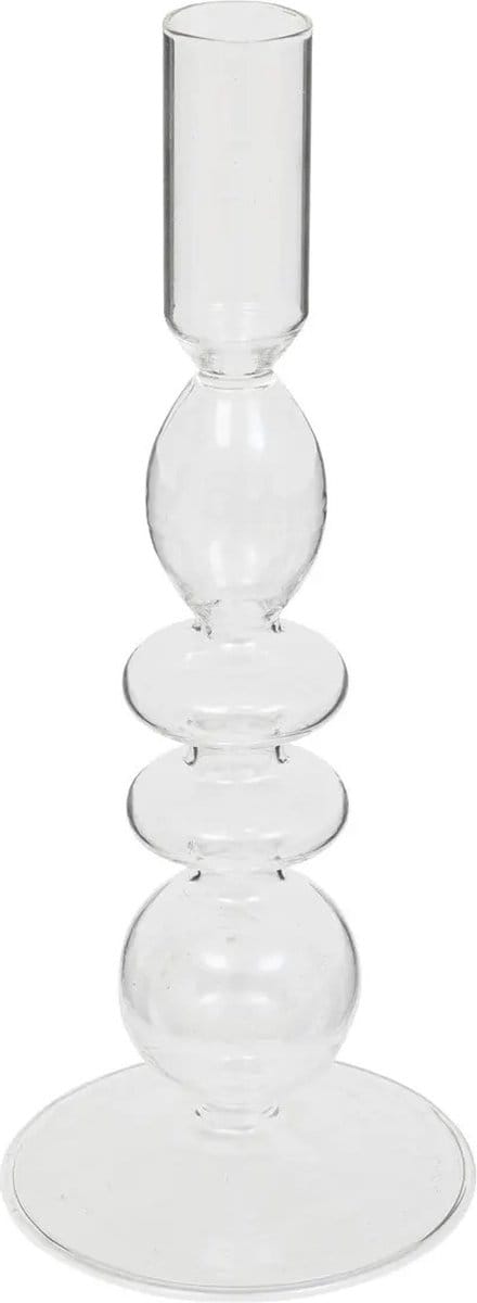 Atmosphera kaarsen kandelaar Murano - glas - dinerkaarsen - transparant - D9 x H22 cm