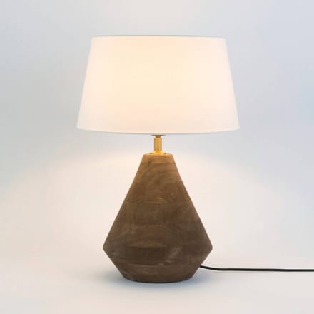 Holländer Tafellamp CAPANNE, naturel/ecru, hoogte 37 cm, mangohout, E27