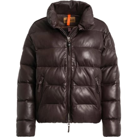Parajumpers Pia Leather Obsidian Donkerbruin Gewatteerd Leren Jack
