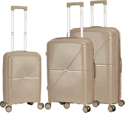 Madisson - kofferset - 3 stuks - Reiskoffer met 4 wielen - champagne