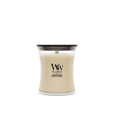 WoodWick Hourglass Medium Geurkaars - Patchouli Créme - 60 branduren