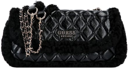 GUESS schoudertas Cristi Convertible Crossbody Flap Bag Black zwart