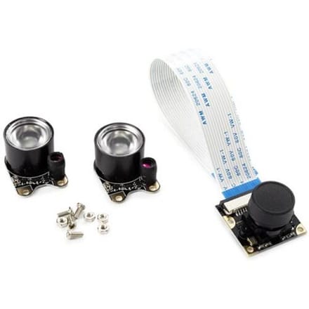 Whadda Cameramodule voor Raspberry Pi, nachtzicht met IR-leds, brede 130° beeldhoek