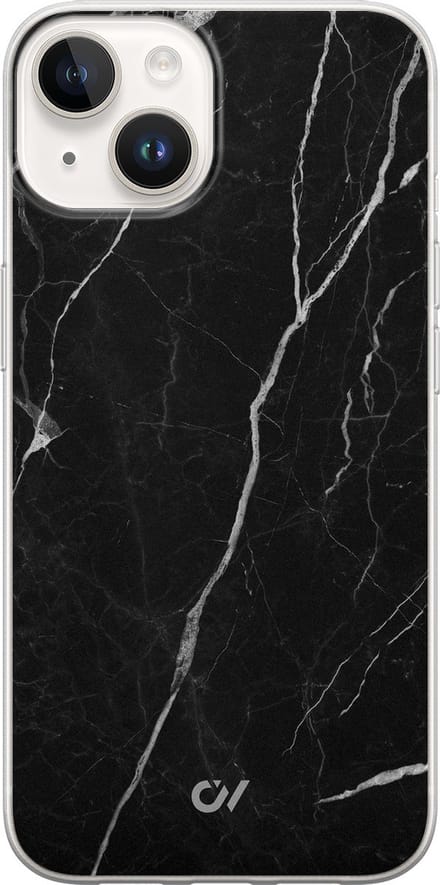Hoesje geschikt voor Apple iPhone 14 - Marble Noir - - Zwart - Apple - Casevibes