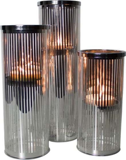 *windlicht cilinder zilver streep large 35cm*